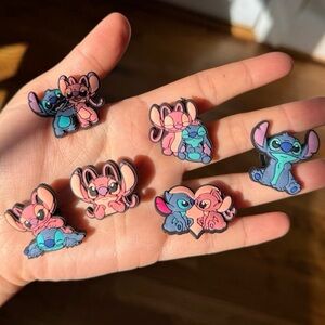 NEW 6pcs Stitch and Angel / Lilo and Stitch Shoe/Croc Charms Set